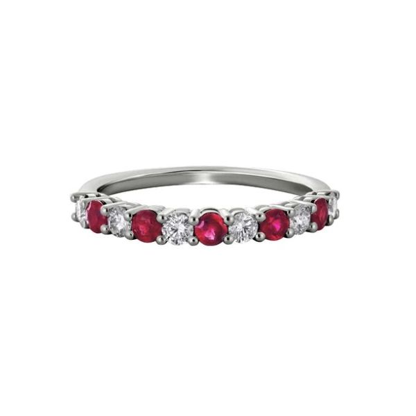 Ruby and Diamond Stackable Ring Flora Gems Decatur, IL
