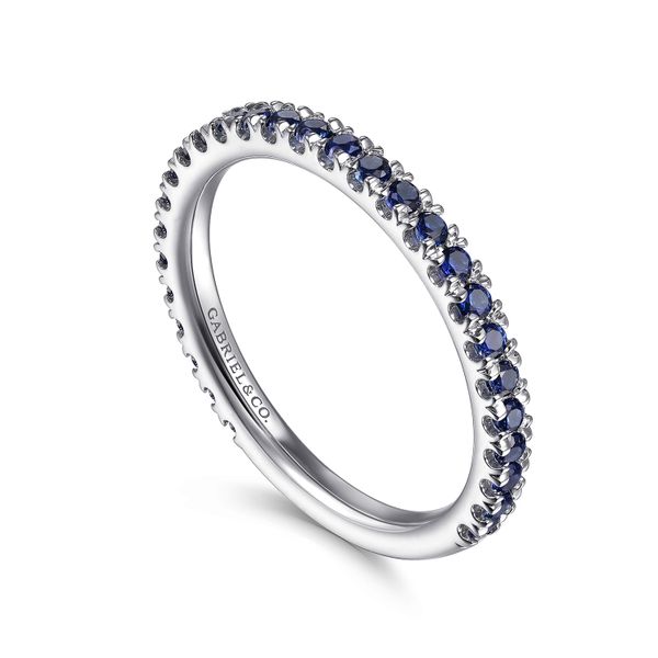 Blue Sapphire Stackable Ring Image 3 Flora Gems Decatur, IL