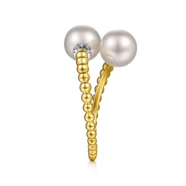 Pearl and Diamond Ring Image 4 Flora Gems Decatur, IL