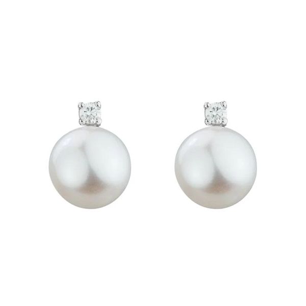 Pearl and Diamond Earrings Flora Gems Decatur, IL
