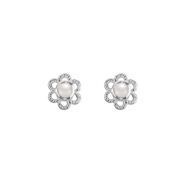 Children's Flower and Pearl Earrings Flora Gems Decatur, IL