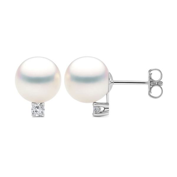 Pearl and Diamond Earrings Flora Gems Decatur, IL
