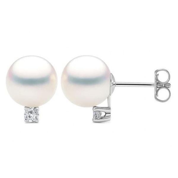 Pearl and Diamond Earrings Flora Gems Decatur, IL