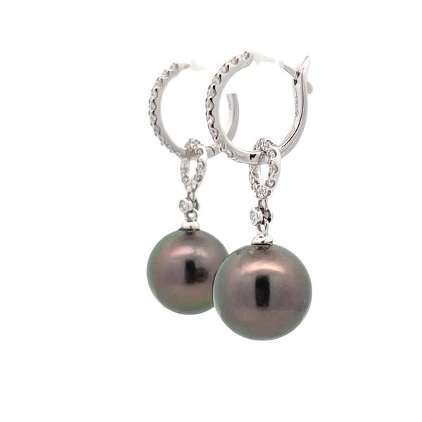 Pearl and Diamond Earrings Image 2 Flora Gems Decatur, IL
