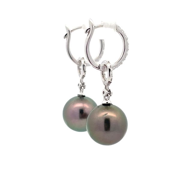 Pearl and Diamond Earrings Image 4 Flora Gems Decatur, IL