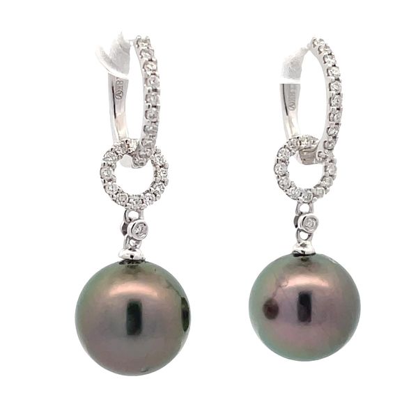 Pearl and Diamond Earrings Flora Gems Decatur, IL