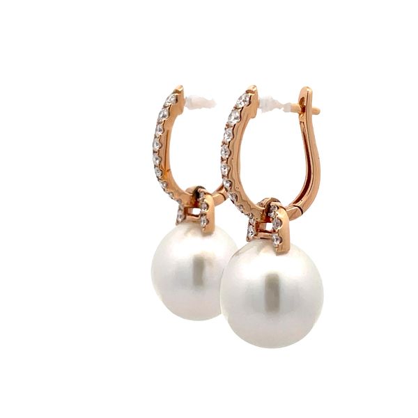 South Sea Pearl and Diamond Earrings Image 2 Flora Gems Decatur, IL