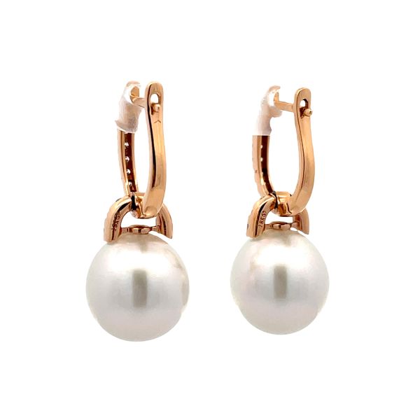 South Sea Pearl and Diamond Earrings Image 3 Flora Gems Decatur, IL