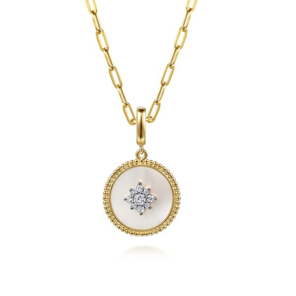 Mother of Pearl and Diamond Pendant Image 3 Flora Gems Decatur, IL