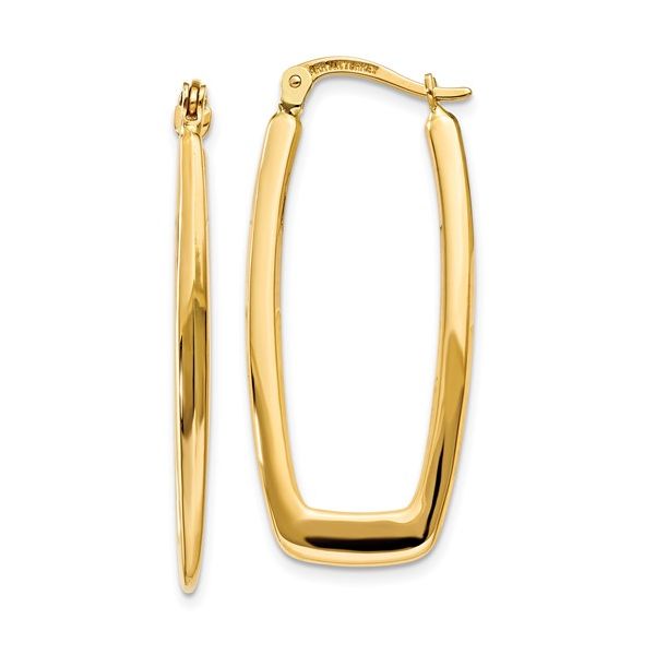 Rectangle Hoop Earrings Flora Gems Decatur, IL