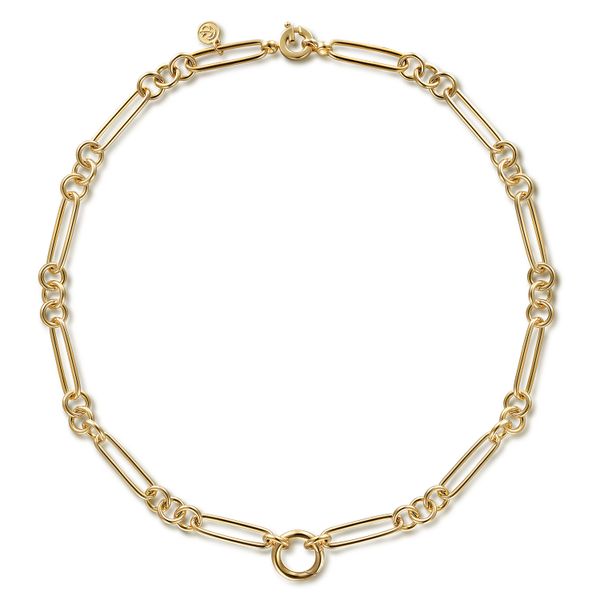 Yellow Gold Paperclip Necklace Image 2 Flora Gems Decatur, IL
