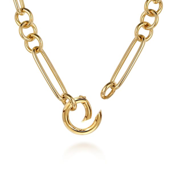 Yellow Gold Paperclip Necklace Image 3 Flora Gems Decatur, IL
