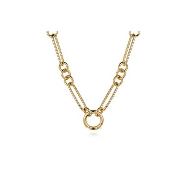 Yellow Gold Paperclip Necklace Flora Gems Decatur, IL