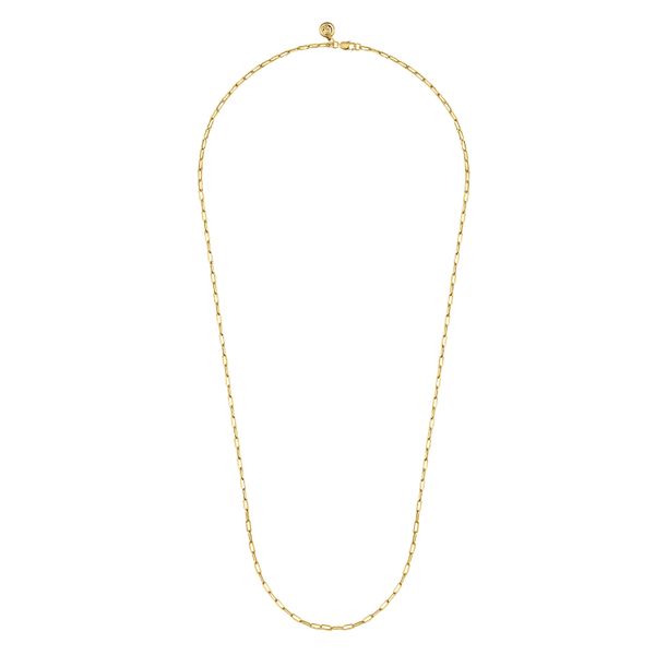 Yellow Gold Paperclip Necklace Image 2 Flora Gems Decatur, IL