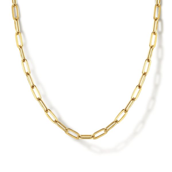 Yellow Gold Paperclip Necklace Flora Gems Decatur, IL