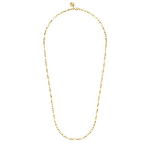 Yellow Gold Paperclip Necklace Image 2 Flora Gems Decatur, IL