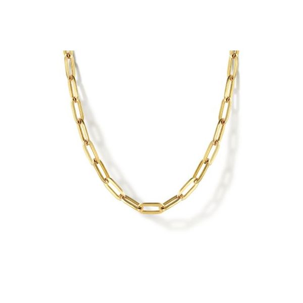 Yellow Gold Paperclip Necklace Flora Gems Decatur, IL