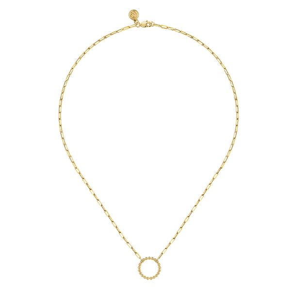 Yellow Gold Open Circle Necklace Image 2 Flora Gems Decatur, IL