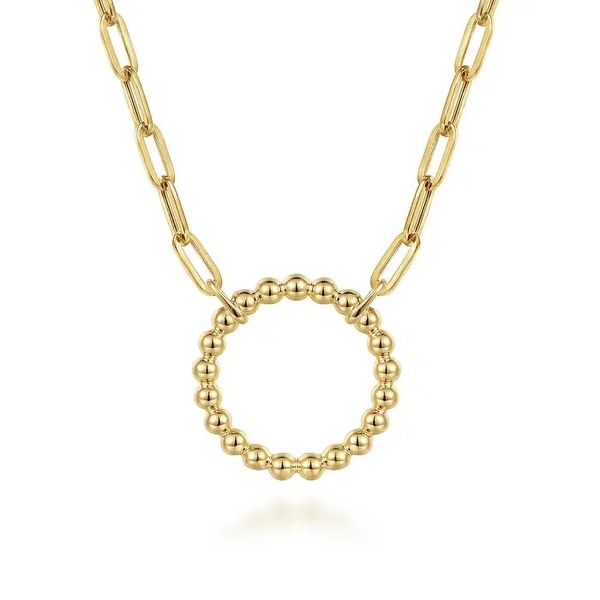 Yellow Gold Open Circle Necklace Flora Gems Decatur, IL