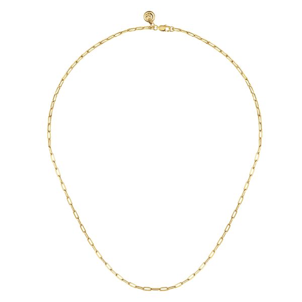 Yellow Gold Paperclip Necklace Image 2 Flora Gems Decatur, IL