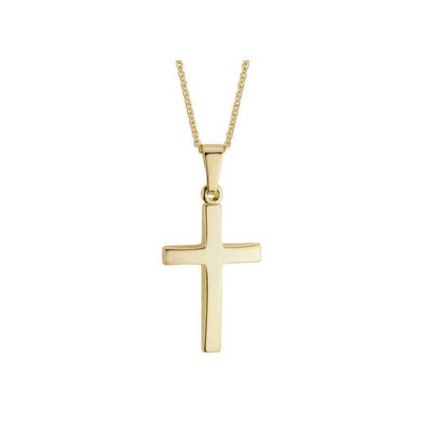 Yellow Gold Cross Necklace Flora Gems Decatur, IL