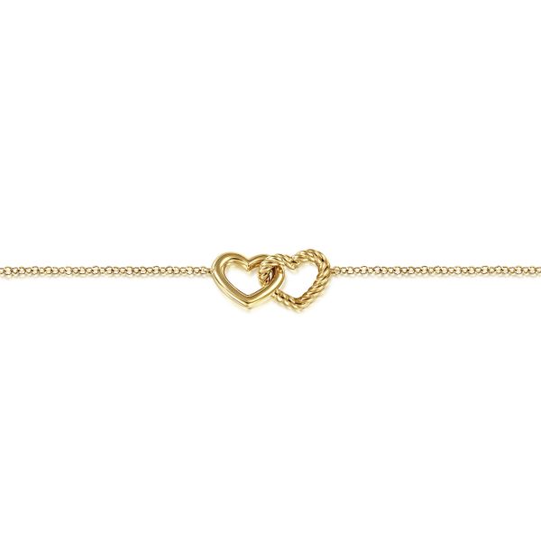 Yellow Gold Heart Bracelet Image 4 Flora Gems Decatur, IL