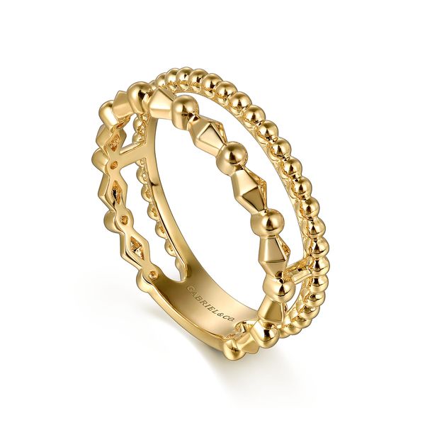 Yellow Gold Stackable Ring Image 4 Flora Gems Decatur, IL