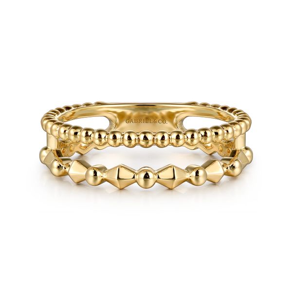 Yellow Gold Stackable Ring Flora Gems Decatur, IL