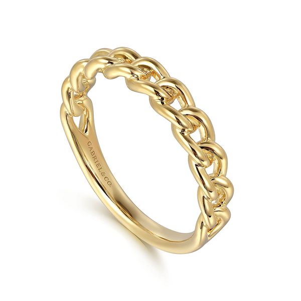 Yellow Gold Stackable Ring Image 4 Flora Gems Decatur, IL