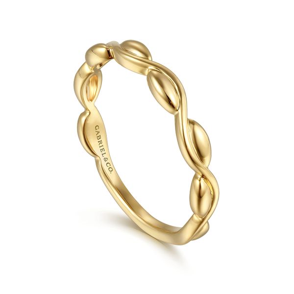 Yellow Gold Stackable Ring Image 3 Flora Gems Decatur, IL