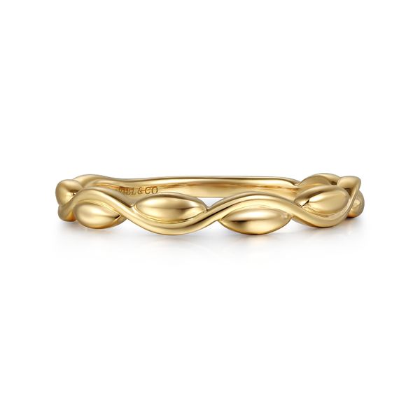 Yellow Gold Stackable Ring Flora Gems Decatur, IL