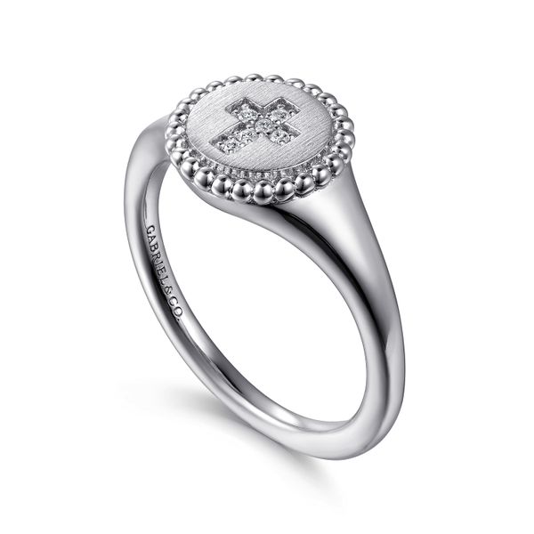 Sterling Silver & Diamond Ring Image 3 Flora Gems Decatur, IL