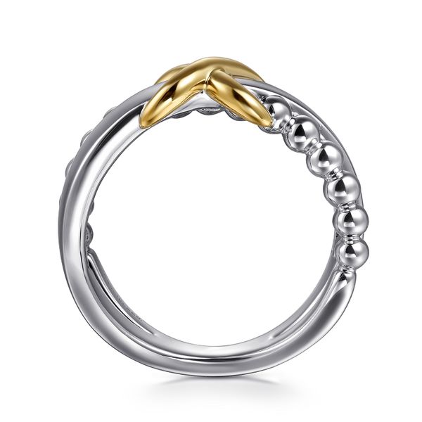 Sterling Silver and Gold Fashion Ring Image 2 Flora Gems Decatur, IL