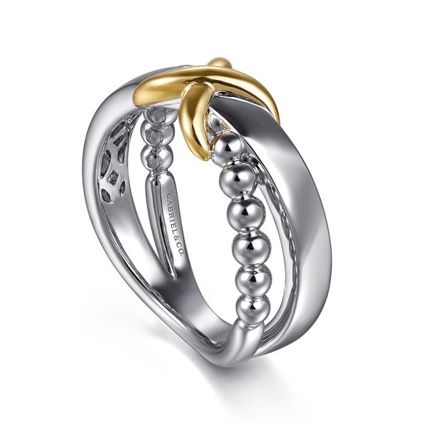 Sterling Silver and Gold Fashion Ring Image 3 Flora Gems Decatur, IL