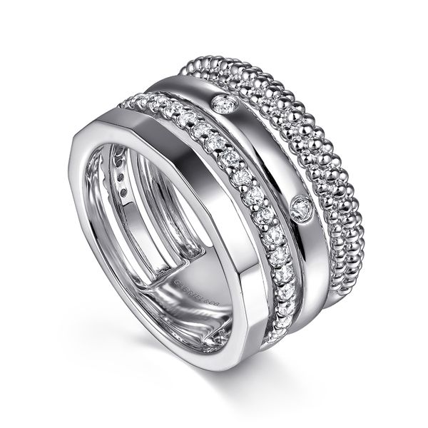 Sterling Silver and White Sapphire Ring Image 3 Flora Gems Decatur, IL