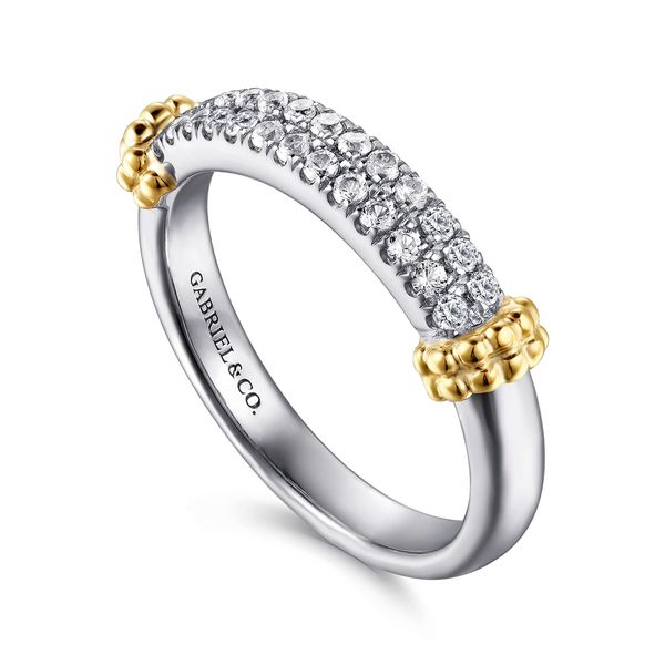 Sterling Silver and White Sapphire Stackable Ring Flora Gems Decatur, IL