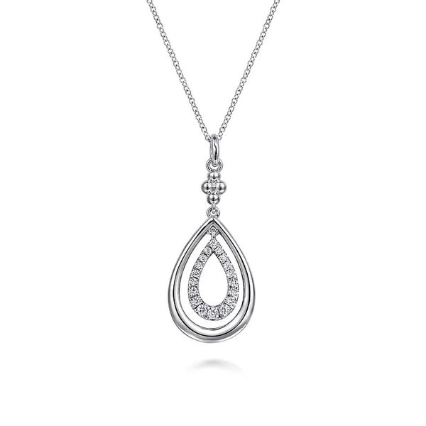 Sterling Silver and White Sapphire Necklace Flora Gems Decatur, IL