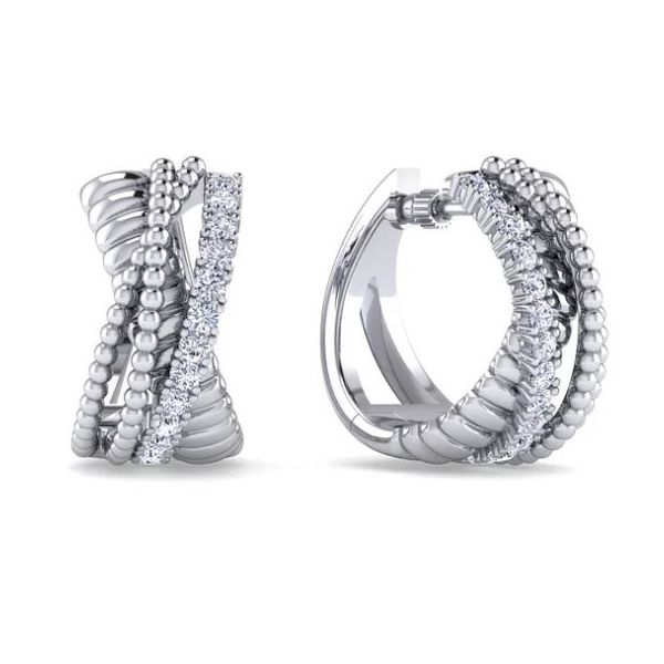 White Sapphire Hoop Earrings Flora Gems Decatur, IL