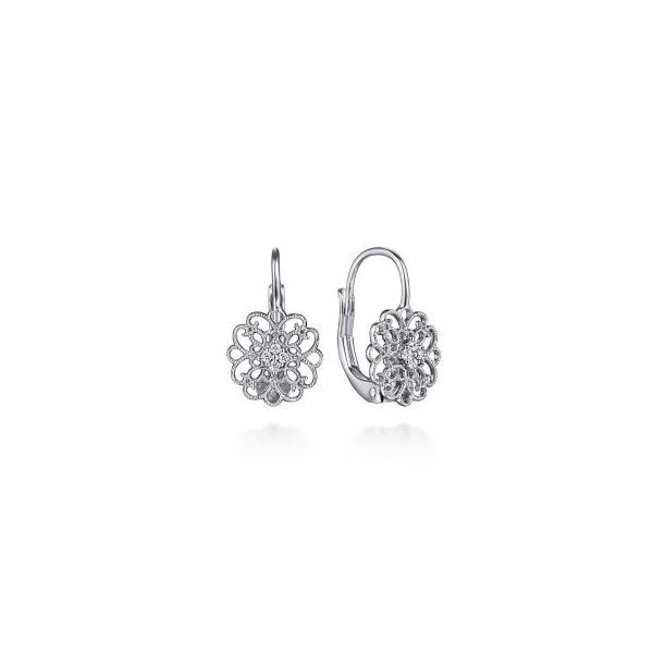 Sterling Silver and White Sapphire Earrings Flora Gems Decatur, IL