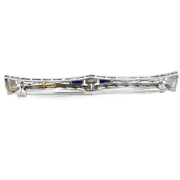 Estate - Sapphire and Diamond Brooch Image 3 Flora Gems Decatur, IL