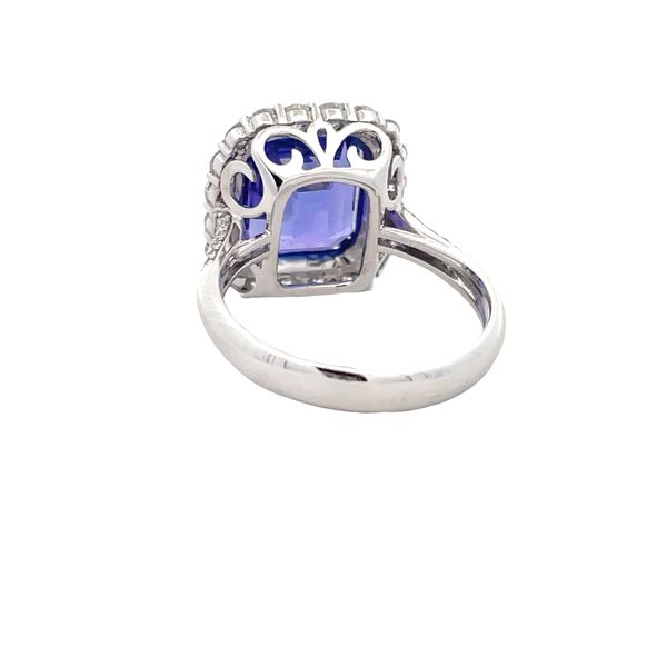 Estate - Tanzanite and Diamond Halo Ring Image 3 Flora Gems Decatur, IL
