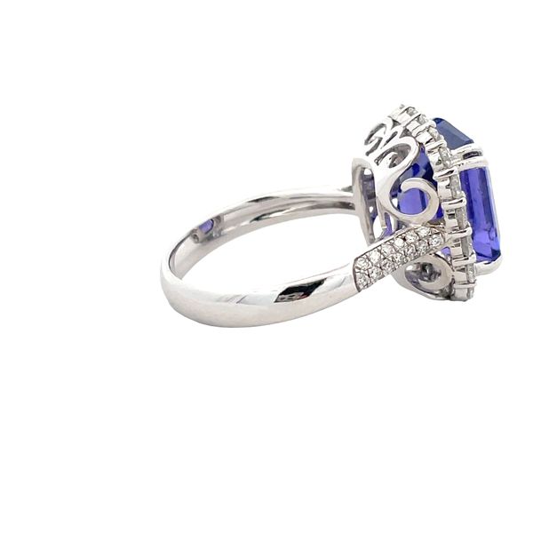 Estate - Tanzanite and Diamond Halo Ring Image 4 Flora Gems Decatur, IL