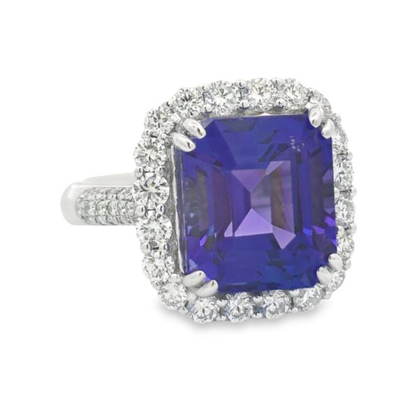 Estate - Tanzanite and Diamond Halo Ring Flora Gems Decatur, IL
