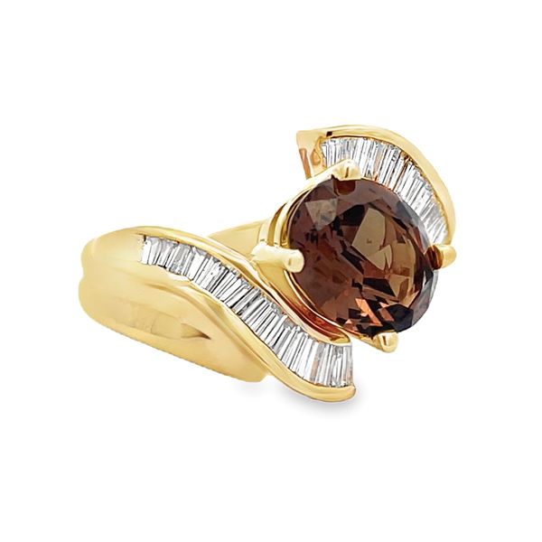 Estate - Spessartite Garnet and Diamond Ring Flora Gems Decatur, IL
