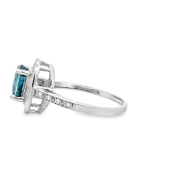 Estate - Blue Zircon and Diamond Ring Image 2 Flora Gems Decatur, IL