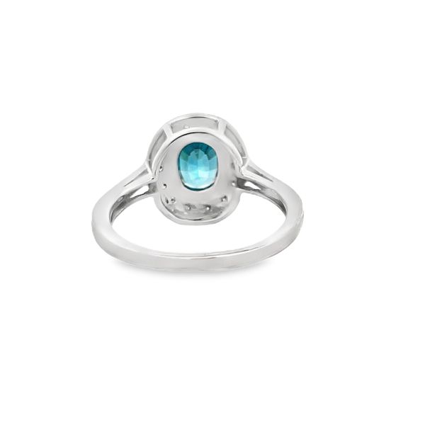 Estate - Blue Zircon and Diamond Ring Image 3 Flora Gems Decatur, IL
