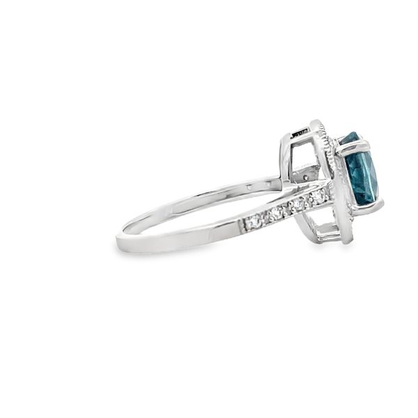 Estate - Blue Zircon and Diamond Ring Image 4 Flora Gems Decatur, IL