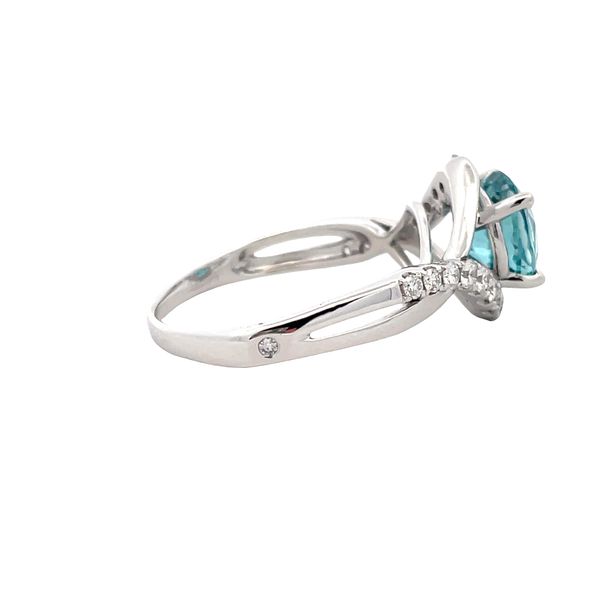 Estate - Blue Zircon and Diamond Ring Image 4 Flora Gems Decatur, IL
