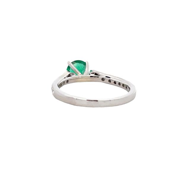 Estate - Emerald and Diamond Ring Image 3 Flora Gems Decatur, IL