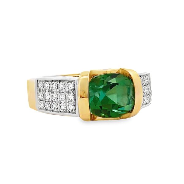 Estate - Green Tourmaline and Diamond Ring Flora Gems Decatur, IL